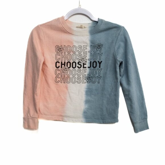 Love Peace & Lipgloss Choose Joy Girls Multicolor Sweatshirt Pullover Size M - Picture 2 of 7